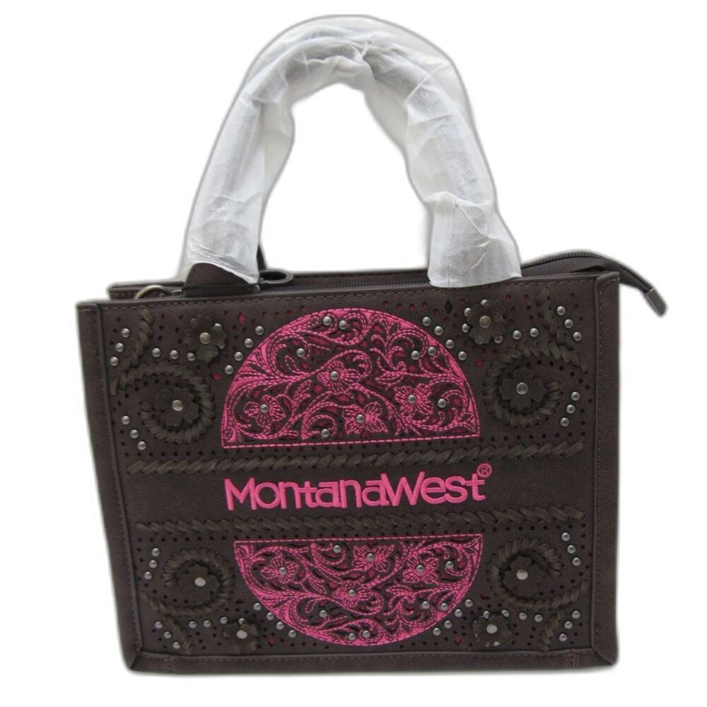 NWT Montana West Studded Pink Floral Concealed Carry Tote Bag